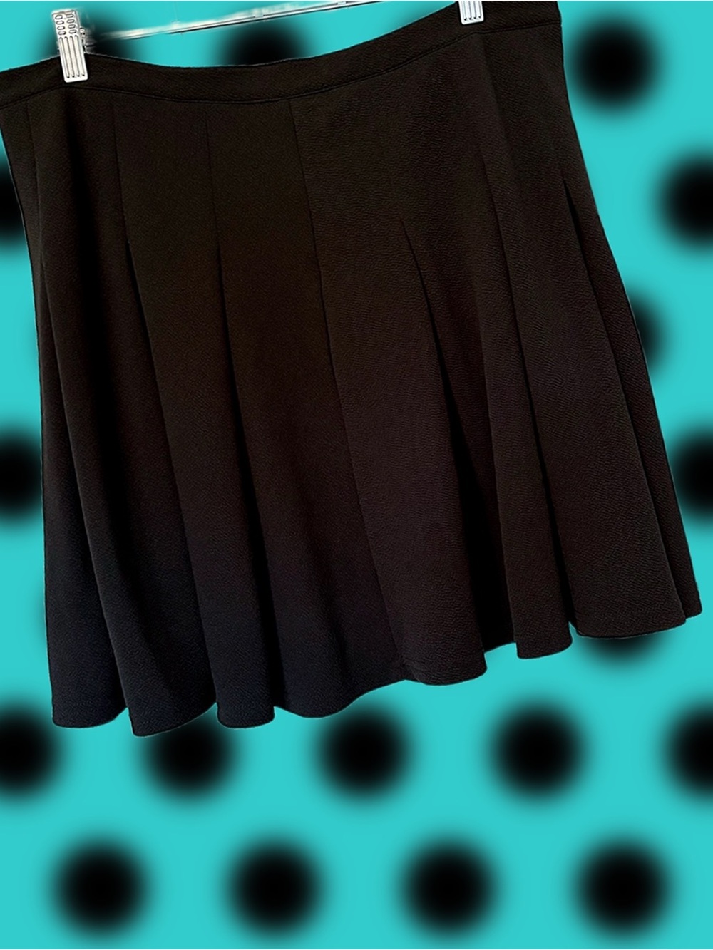 SHEIN Curve 1X Black Circle Skater Zipper Skirt